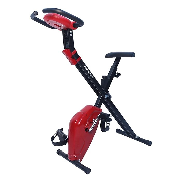 Endless EL 930 Steel Foldable Exercise Bike With Speed, Heart Rate, Time and Distance LCD Digital Display | Red/Black | Alloy Steel | 110 Kg (242LB) Max Weight Support